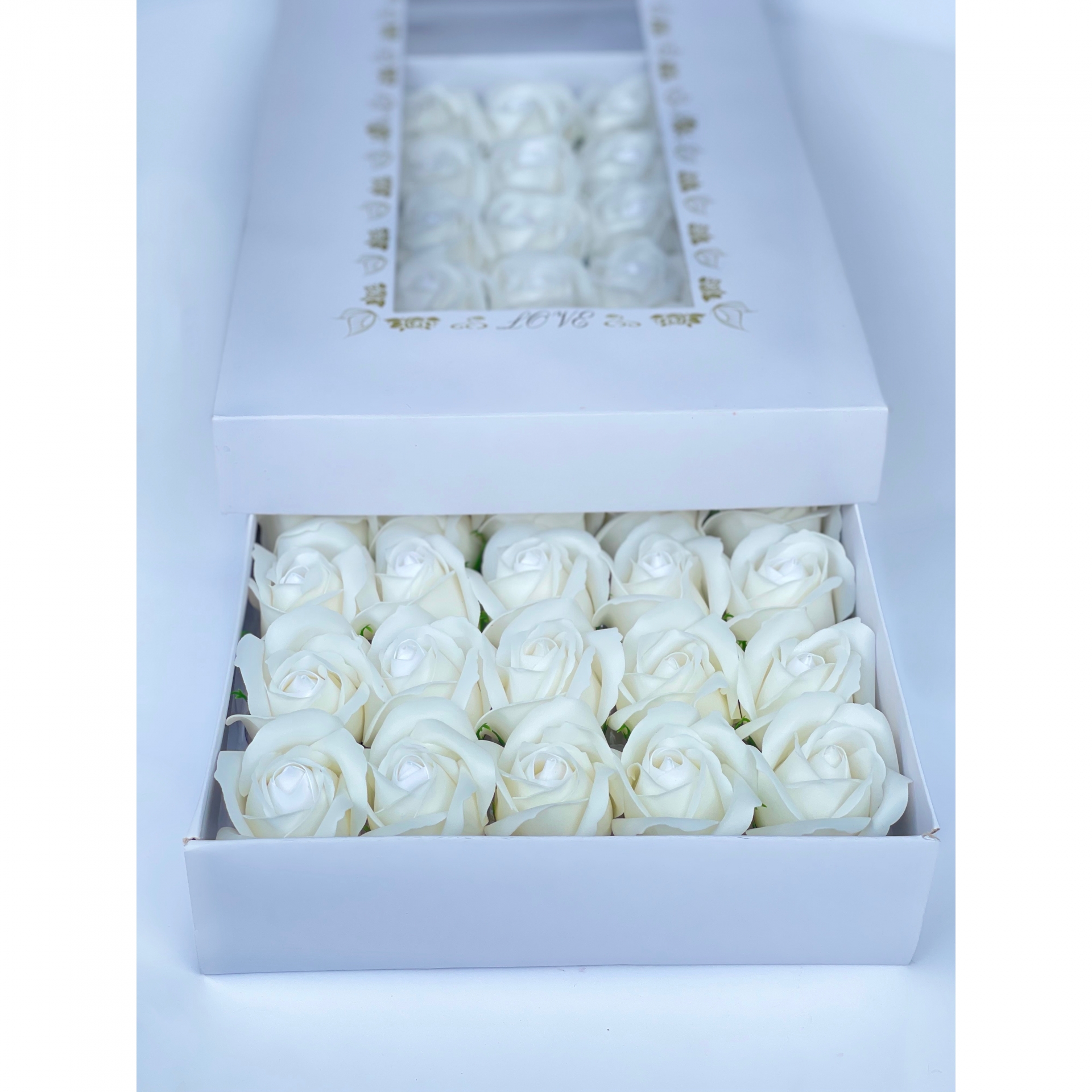 Trandafiri de sapun alb 50buc/cutie