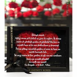 Tablou cu inimioara din licheni rosii cu mesaj personalizat pentru mama