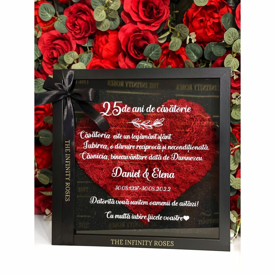 Cutie cadou tip felicitare Depunere Juramant ABSOLVIRE ACADEMIA NATIONALA DE INFORMATII Tablou cu mesaj personalizat pentru 25 de ani de casatorie-nunta de argint din partea copiilor