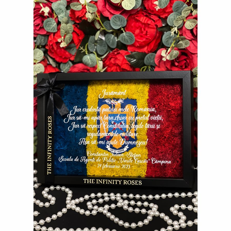 Tablou personalizat pentru nasi cu mesajul “Multumim ca ati acceptat sa fiti nasii nostri” Tablou tip cadou Depunere Juramant militar-Depunere Juramant POLITIA ROMANA