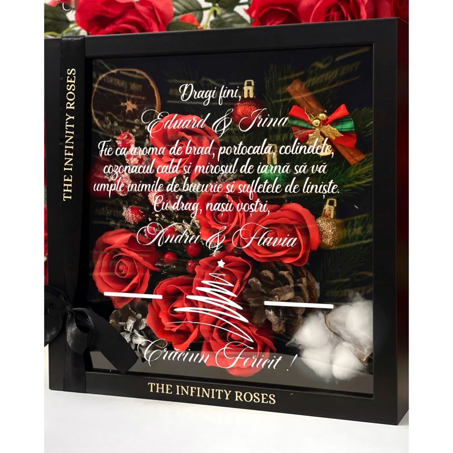 Cutie cadou tip felicitare personalizata cu mesaj pentru iubita  Tablou personalizat cadou pentru fini din partea nasilor de craciun