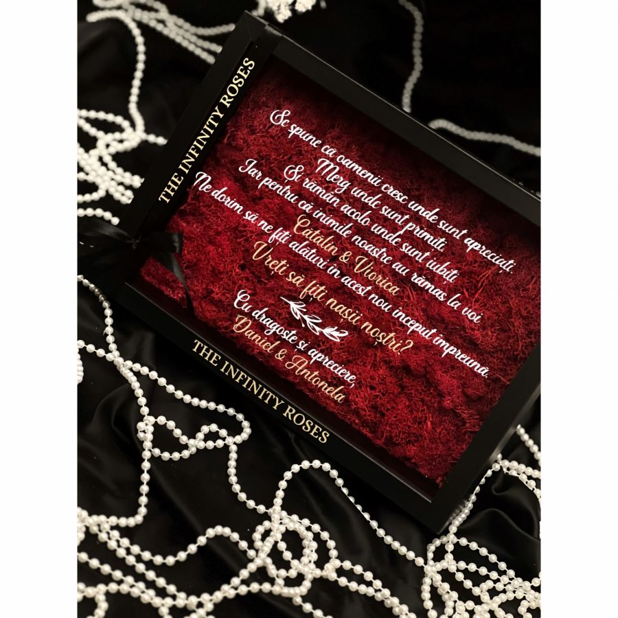 Cutie cadou pentru nasi tip carte cu mesaj in engleza ” Would you be our godparents?“ Tablou personalizat pentru nasi cu mesajul “ Vreti sa fiti nasii nostri? “