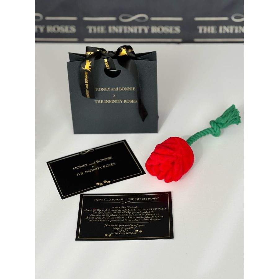  Jucarie interactiva trandafir cu recompense si catnip pentru catei si pisici