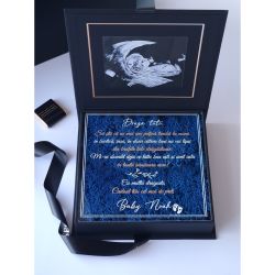 Cutie Premium Baby Memory Box cu Ecografie și Mesaj Personalizat Pentru Viitor tatic