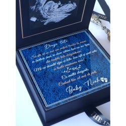 Cutie Premium Baby Memory Box cu Ecografie și Mesaj Personalizat Pentru Viitor tatic