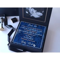 Cutie Premium Baby Memory Box cu Ecografie și Mesaj Personalizat Pentru Viitor tatic