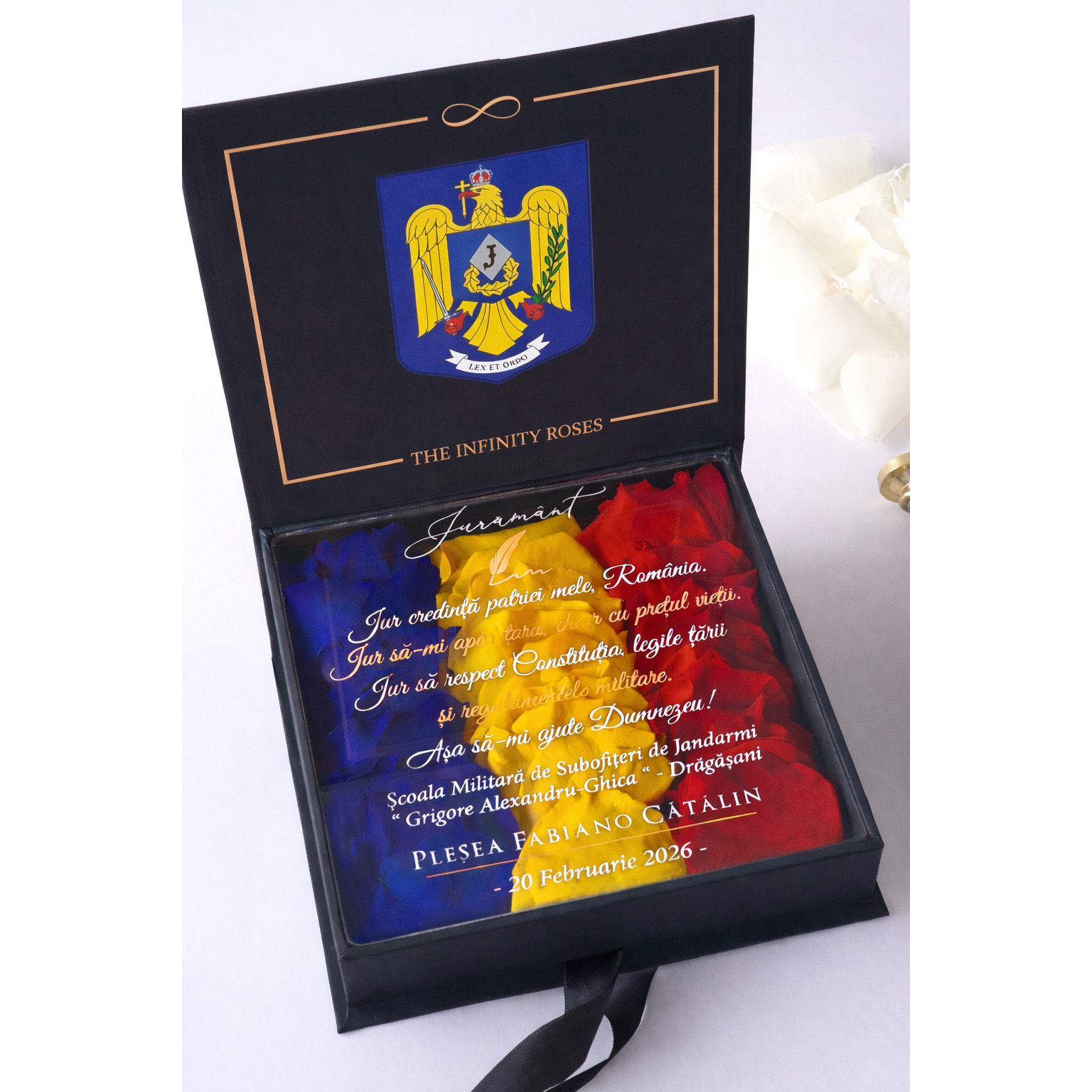 Cutie cadou tip felicitare Depunere Juramant Jandarmerie