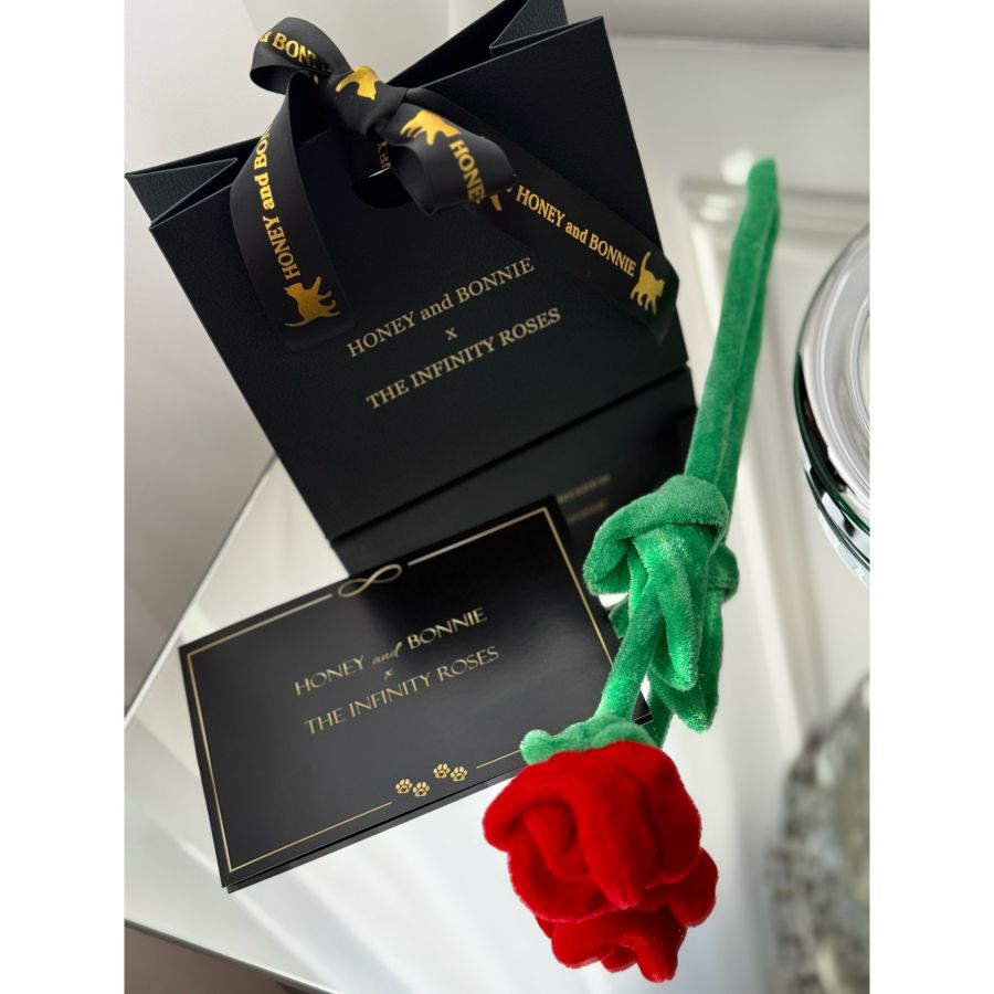  Jucarie interactiva trandafir cu recompense si catnip pentru catei si pisici