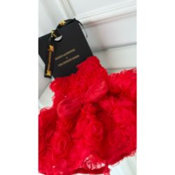 Rochie rosie cu trandafiri 3D pentru catei si pisici L-XL-XXL-XXXL