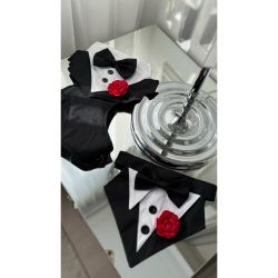 Bandana tuxedo eleganta pentru gat pentru catei si pisici