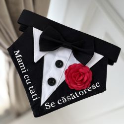 Bandana tuxedo eleganta pentru gat pentru catei si pisici mami cu tati se casatoresc 
