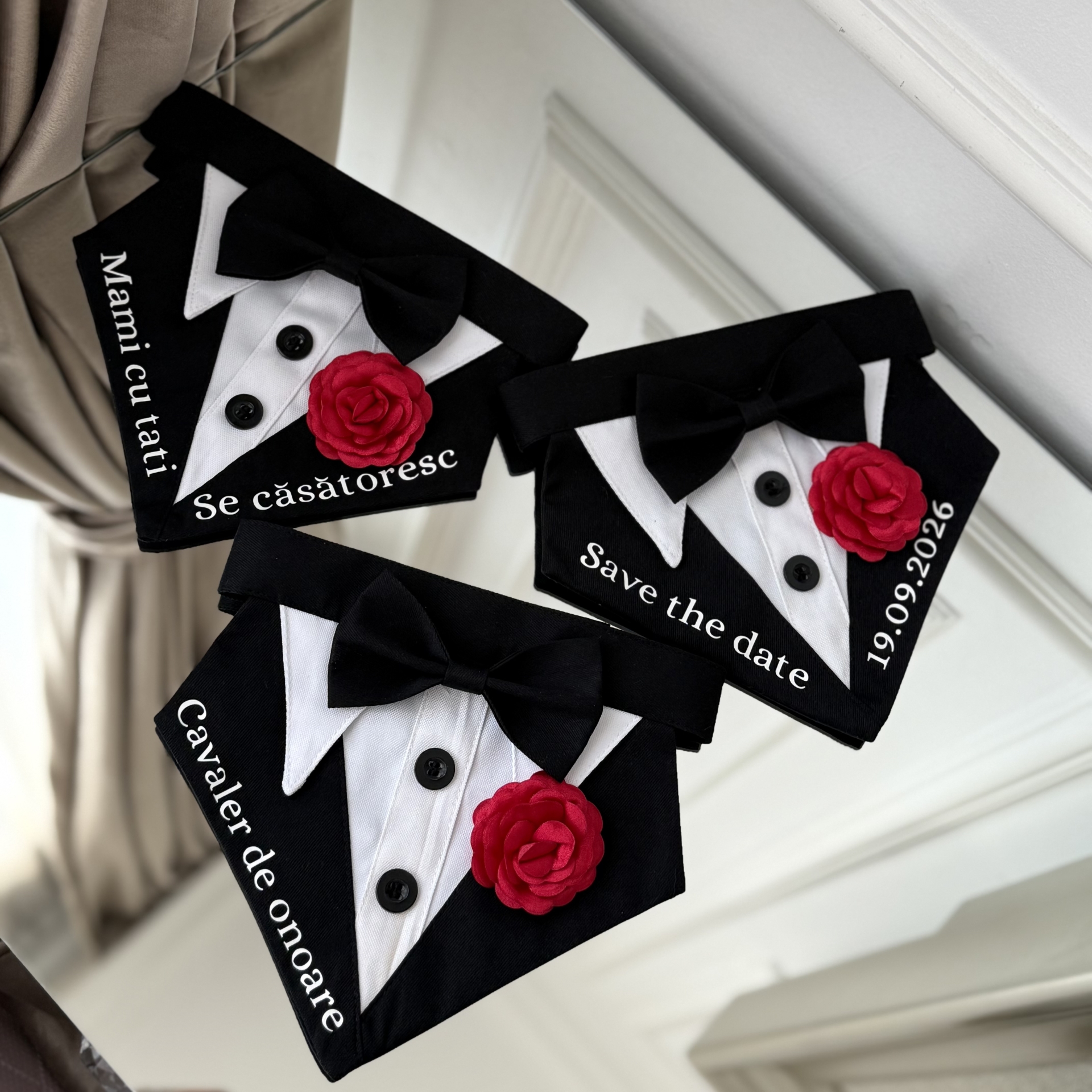 Bandana tuxedo eleganta pentru gat pentru catei si pisici cavaler de onoare