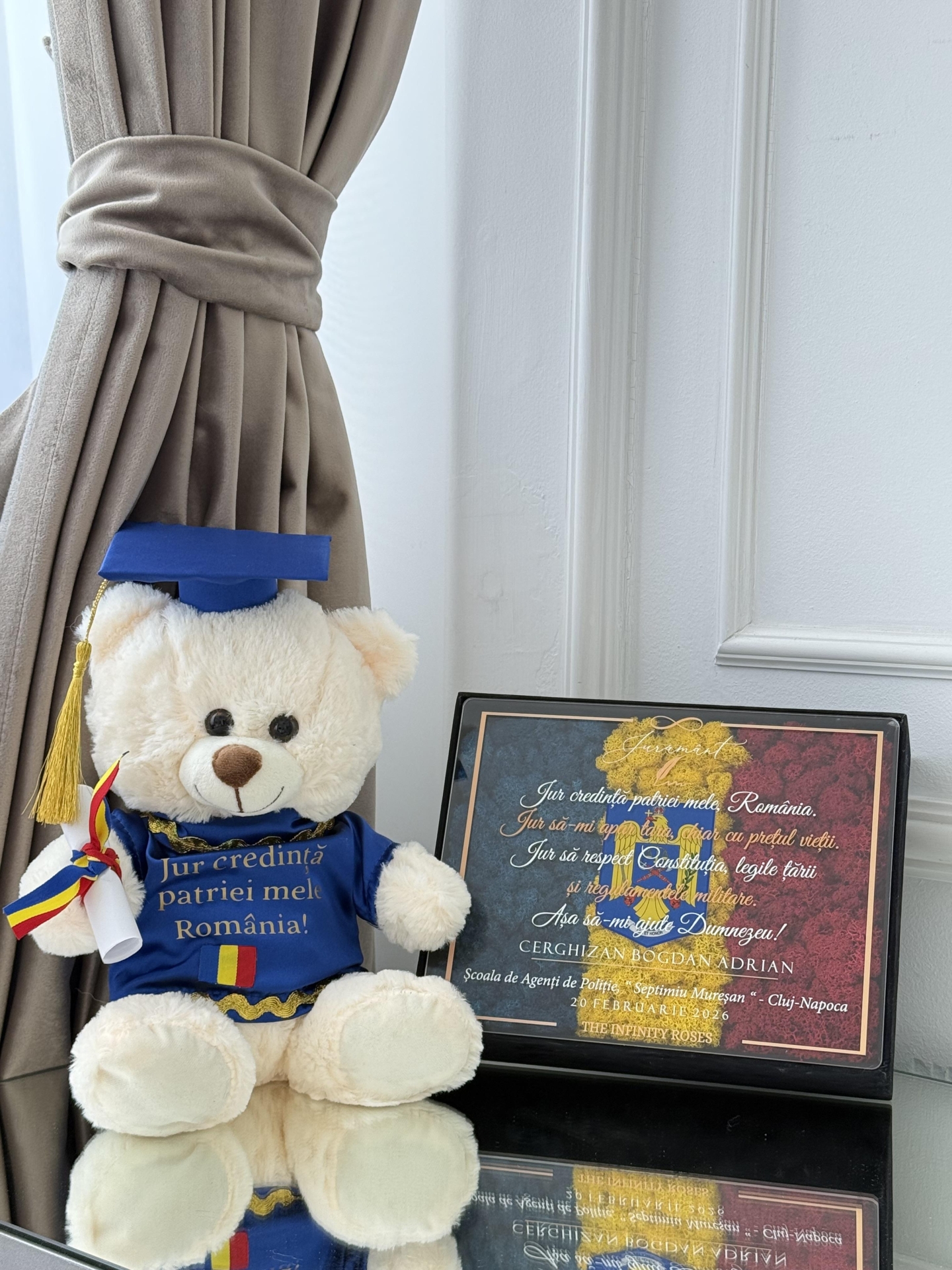 Ursulet absolvire personalizat, cadou pentru Academia de Politie,Jandarmerie,Politie,Armata si institutii militare