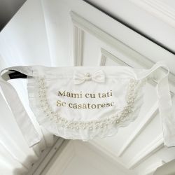 Bandană elegantă pentru câini și pisici, „Mami cu tati se căsătoresc”