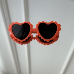 Ochelari de Soare în Formă de Inimioară pentru Căței și Pisici, Portocaliu
