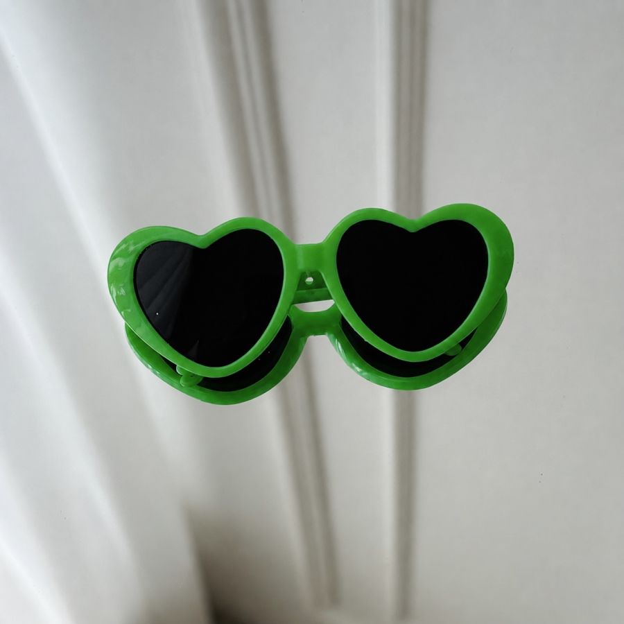  Ochelari de Soare în Formă de Inimioară pentru Căței și Pisici, Verde
