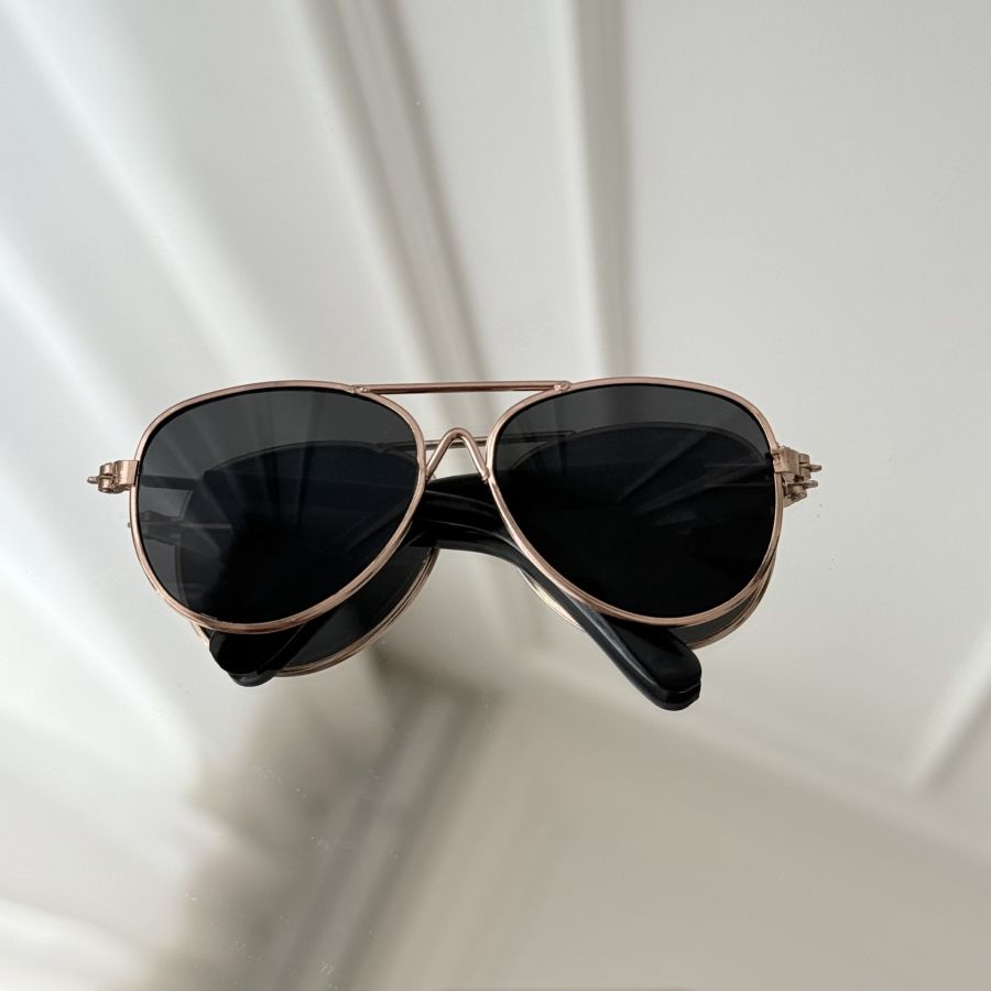  Ochelari de Soare Aviator pentru Căței și Pisici, Lentilă Neagră