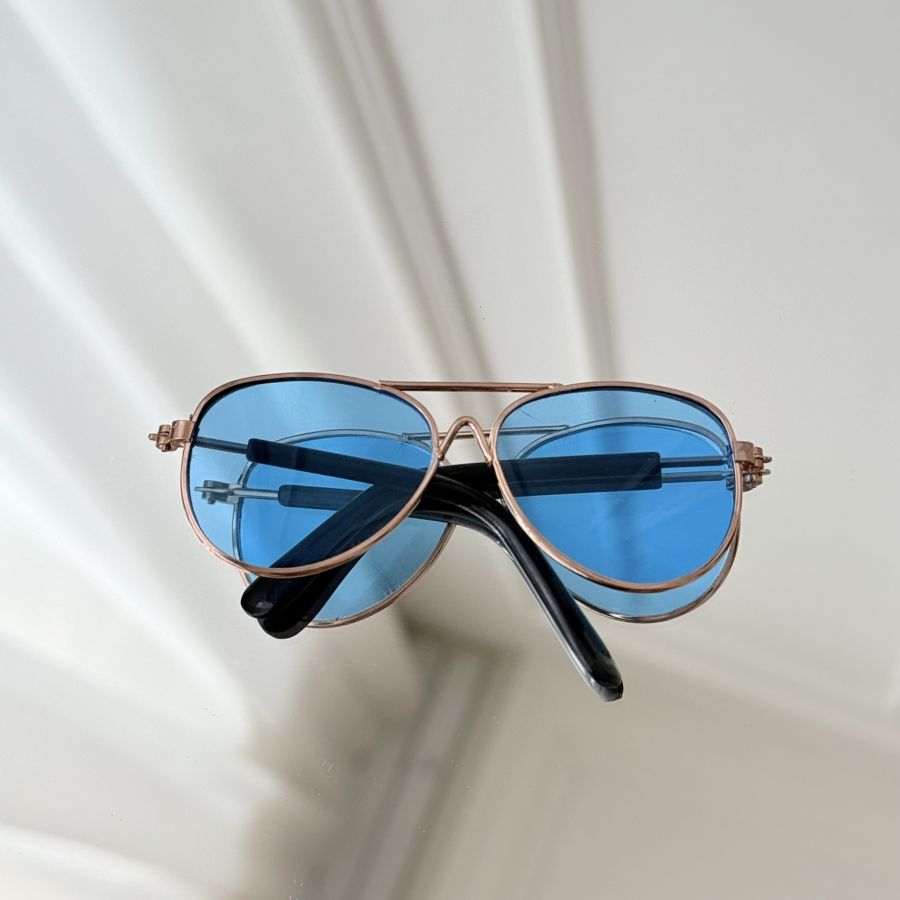  Ochelari de Soare Aviator pentru Căței și Pisici, Lentilă Albastră 