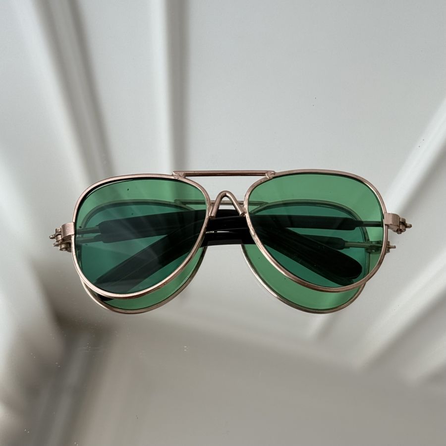  Ochelari de Soare Aviator pentru Căței și Pisici, Lentilă Verde