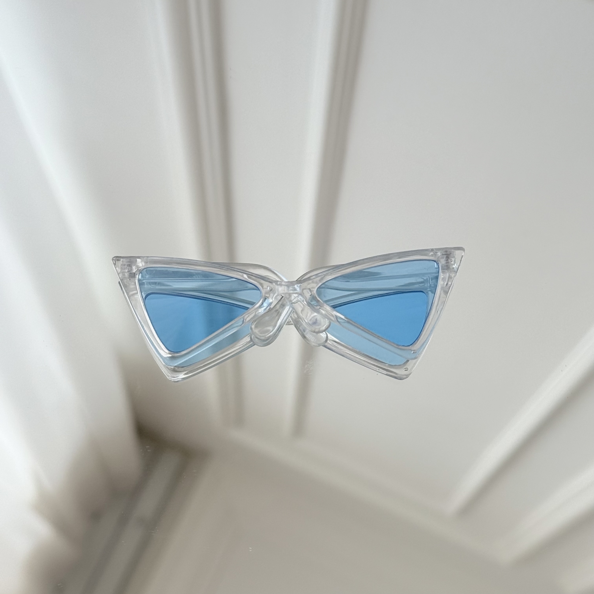 Ochelari de Soare Fashion Cat Eye pentru Căței și Pisici, Ramă Transparentă cu Lentilă Albastră