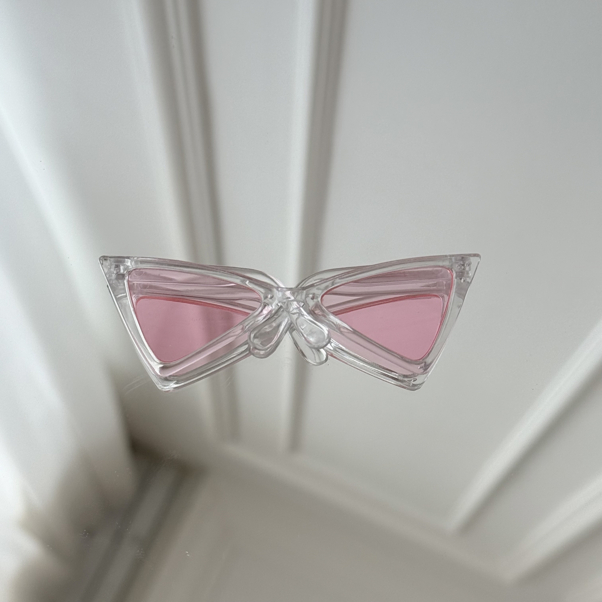 Ochelari de Soare Fashion Cat Eye pentru Căței și Pisici, Ramă Transparentă cu Lentilă Roz