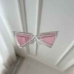Ochelari de Soare Fashion Cat Eye pentru Căței și Pisici, Ramă Transparentă cu Lentilă Roz