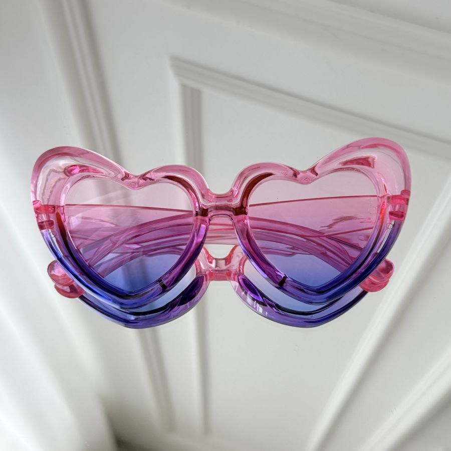 Ochelari de Soare Fashion în Formă de Inimioară pentru Câini de Talie Medie și Mare, Roz Lila Degrade