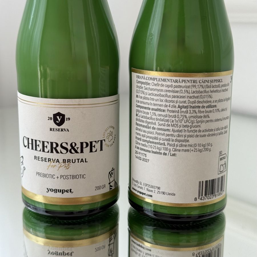 Șampanie pentru câini și pisici CHEERS&PET Reserva Brutal, Prebiotic + Postbiotic, 200 g, 55 lei, transport inclus
