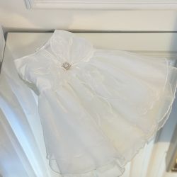 Rochie de Mireasa Alba pentru Caini si Pisici, Tinuta Nunta cu Funda si Cristale, Wedding Dress