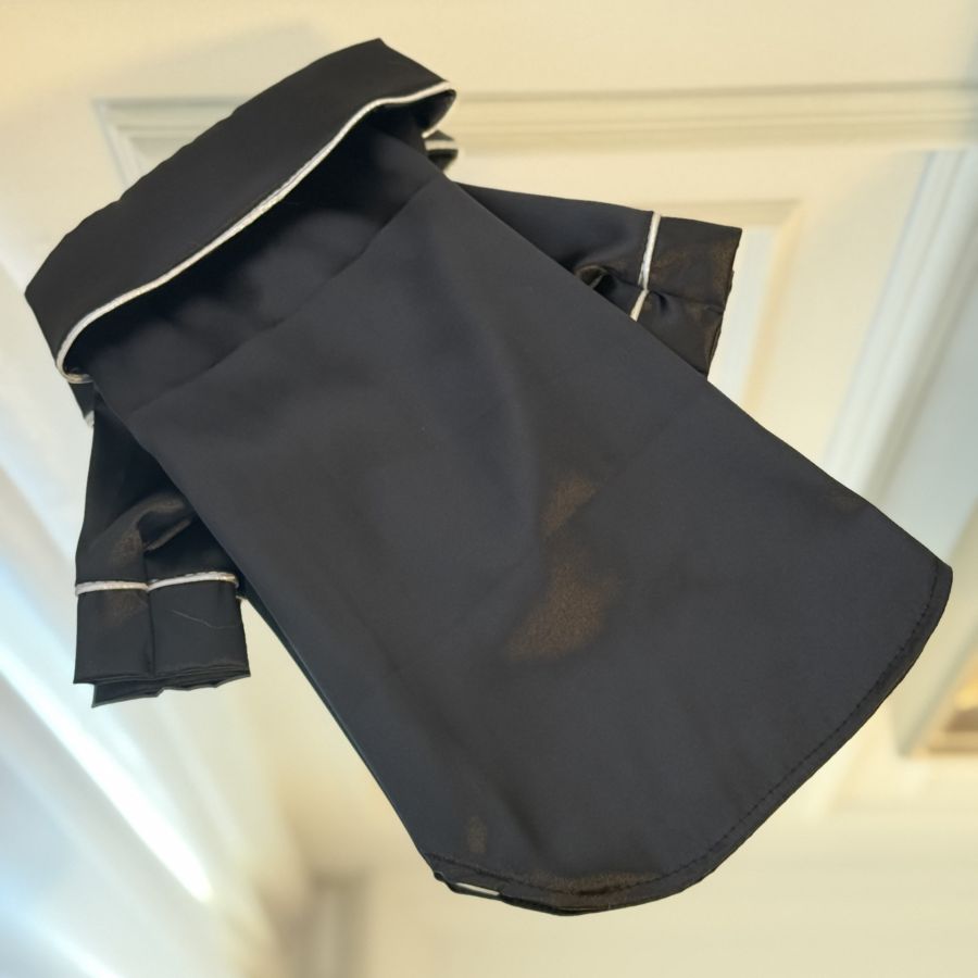 Pijama neagra din satin pentru caini si pisici