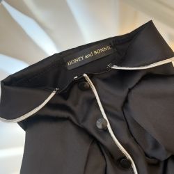 Pijama neagra din satin pentru caini si pisici