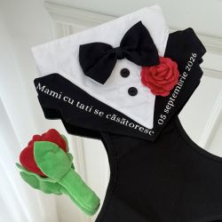 Ham Tuxedo personalizat pentru caini si pisici, Mami cu tati se casatoresc si data nuntii