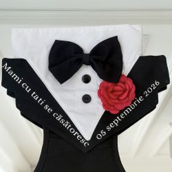 Ham Tuxedo personalizat pentru caini si pisici, Mami cu tati se casatoresc si data nuntii