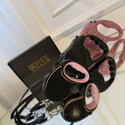 Lesa retractabila neagra cu sclipici si cristale Swarovski, 3 metri, pentru caini de talie mica si medie