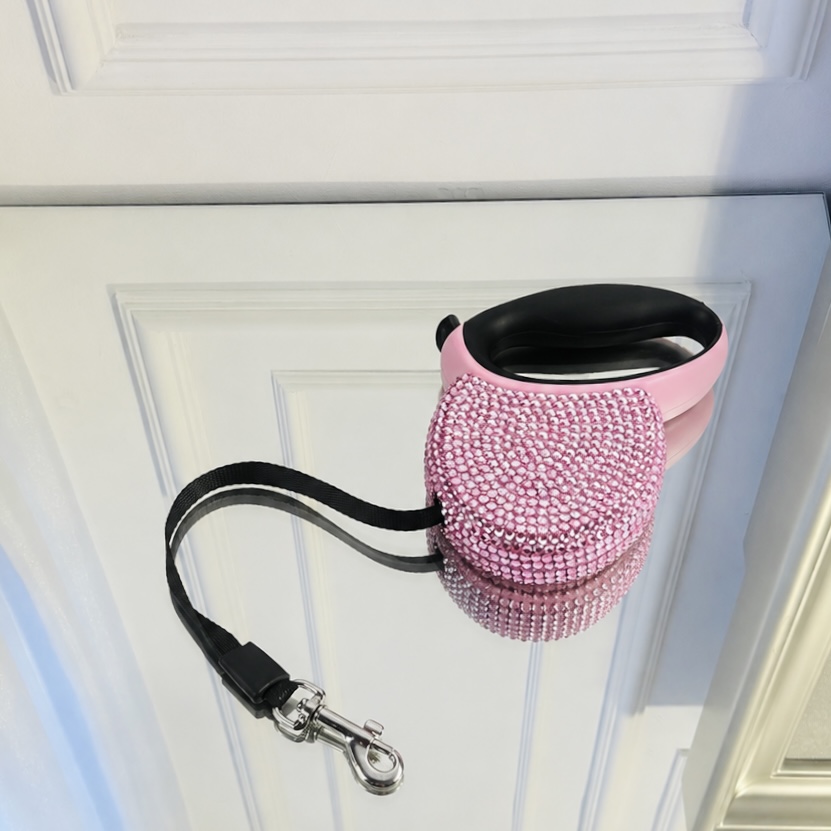 Lesa retractabila cu cristale Swarovski, 3 metri, pentru caini mici si medii