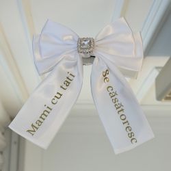 Fundita alba personalizata pentru caini si pisici, Mami si tati se casatoresc