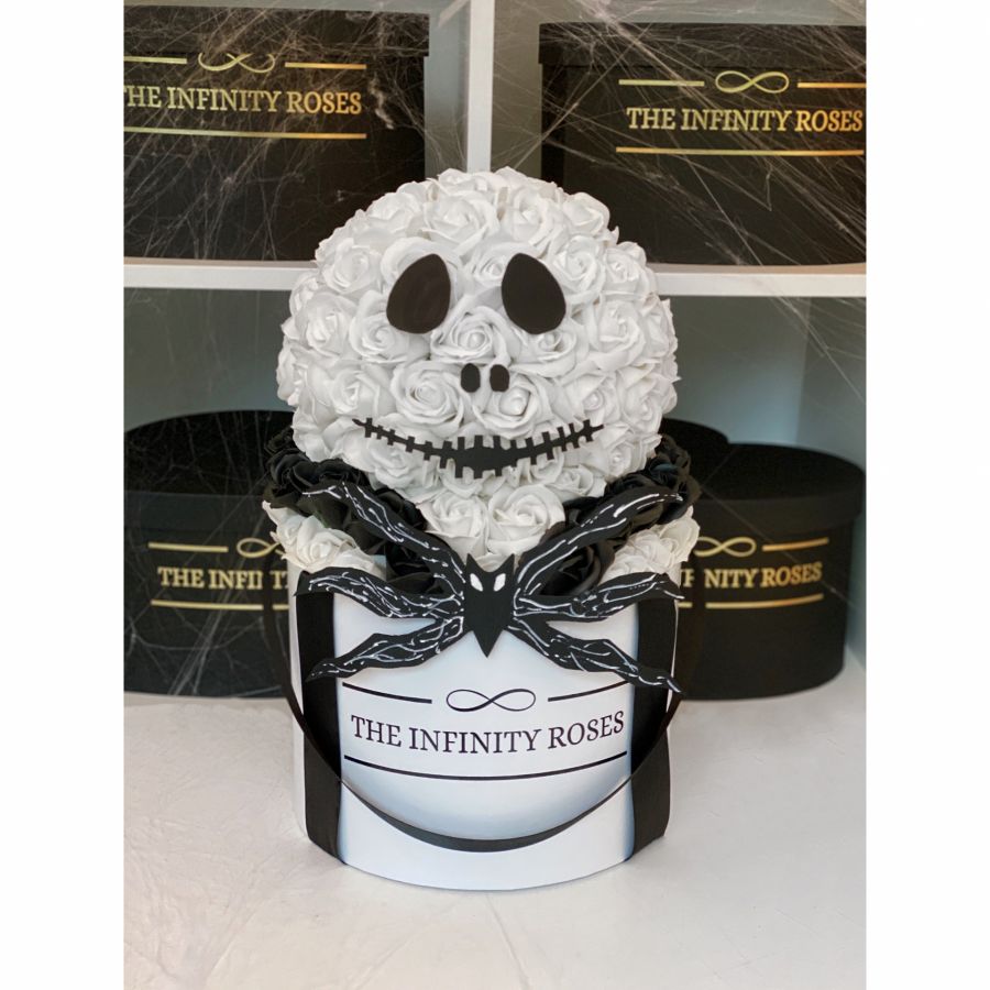 Craniu cu 5 trandafiri pentru Halloween Cutie personalizata cu fantoma pentru Halloween