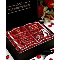 Cutie cadou felicitare personalizata cu mesajul dvs si 21 trandafiri ideal Aniversare Casatorie / Valentine’s Day 